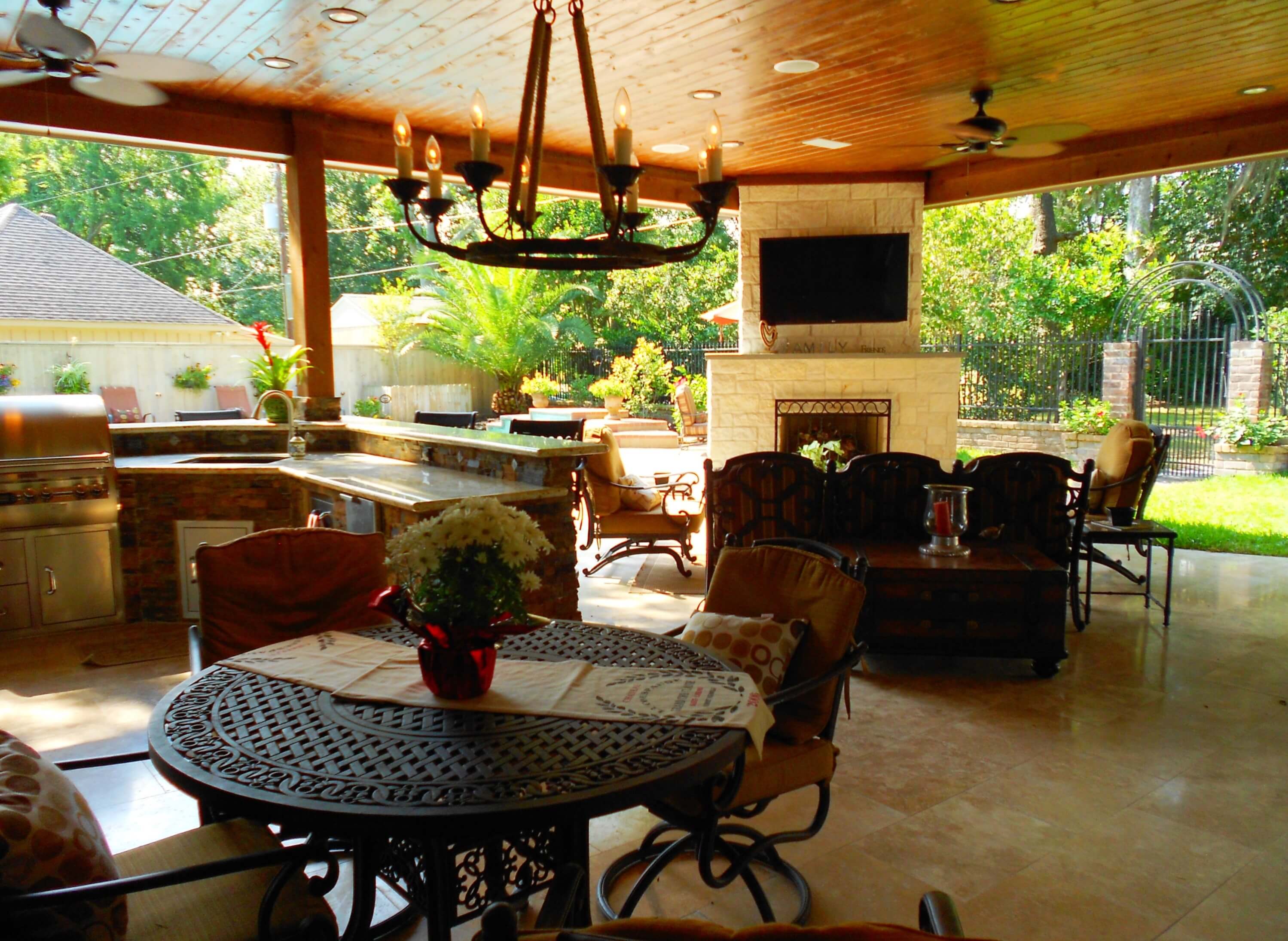 Texas Custom Patios, How Much Does It Cost To Build A Covered Patio With Fireplace