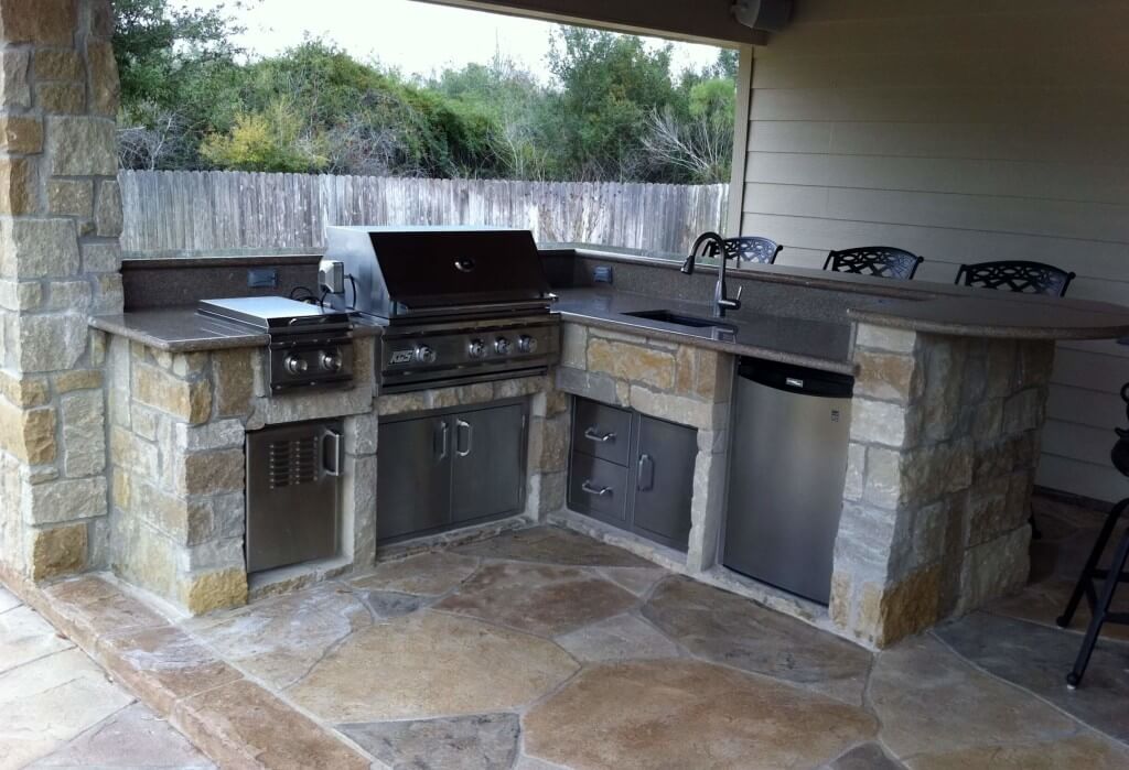 Patio Cover and Outdoor Kitchen Off Garage - TCP Custom Outdoor Living