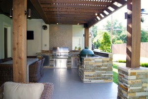 Cedar Pergola & Tile Flooring