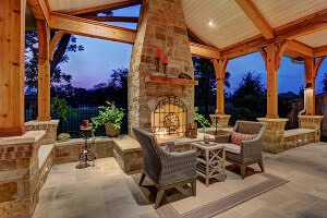patio cover with fireplace