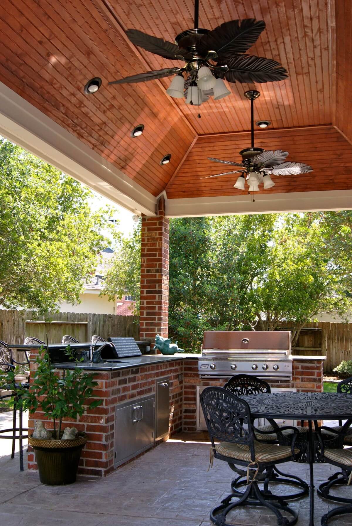 Patio Cover and Outdoor Kitchen In Waterside Estates - Texas Custom Patios