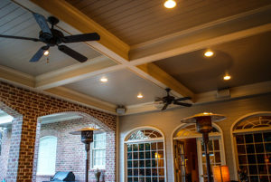 Coffered ceiling in attached patio cover