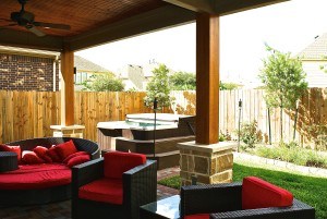 Hot tub area for Katy patio cover
