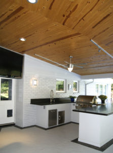 Ceiling and outdoor kitchen in Memorial area home