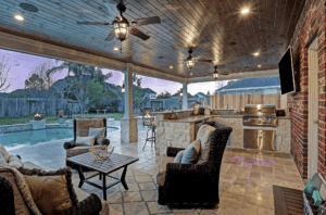 patio cover and outdoor kitchen