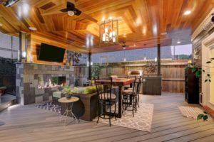Contemporary outdoor living space Houston
