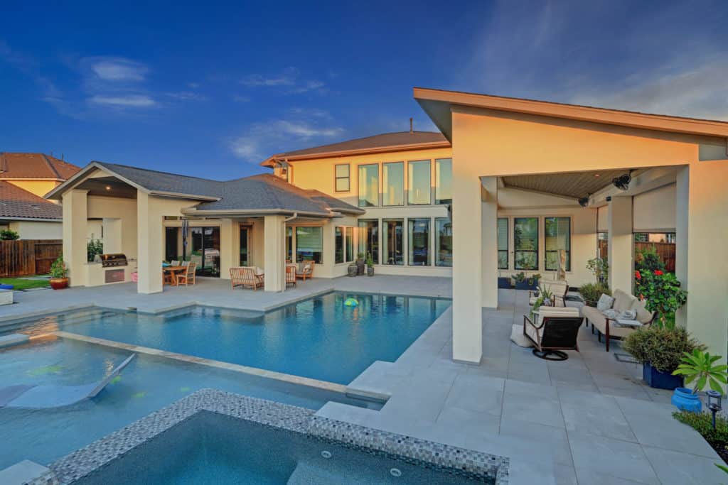 Transitional Pool and Patio