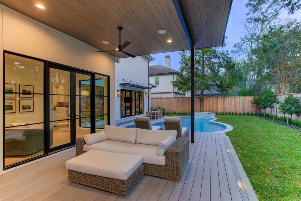 Pool and patio with french doors