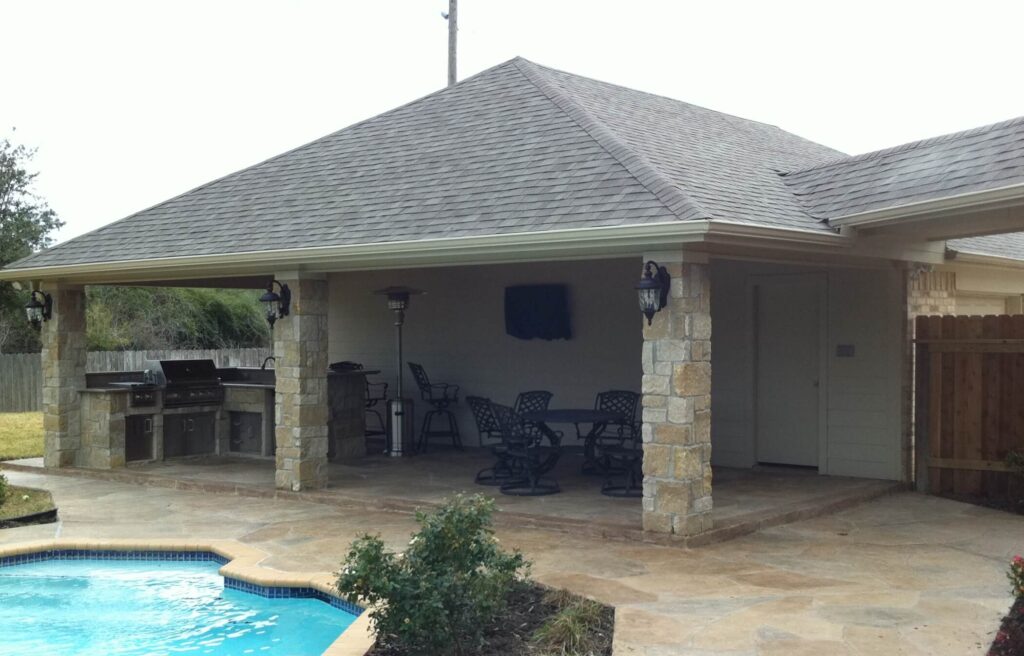 Patio Cover and Outdoor Kitchen Off Garage