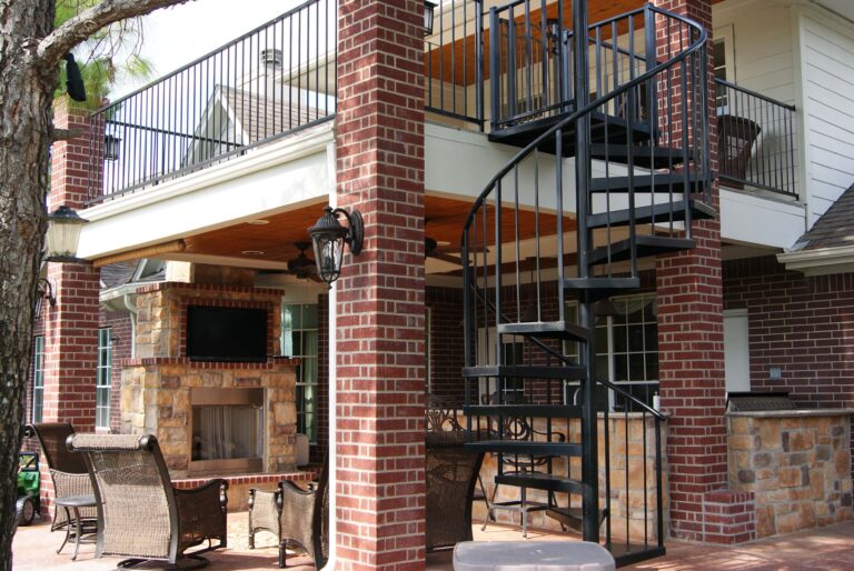 Balcony, Outdoor Kitchen & Fireplace