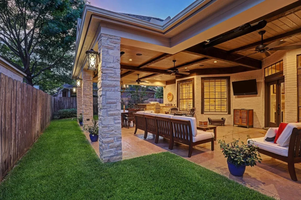 Patio Cover with Summer Kitchen in Spring Branch