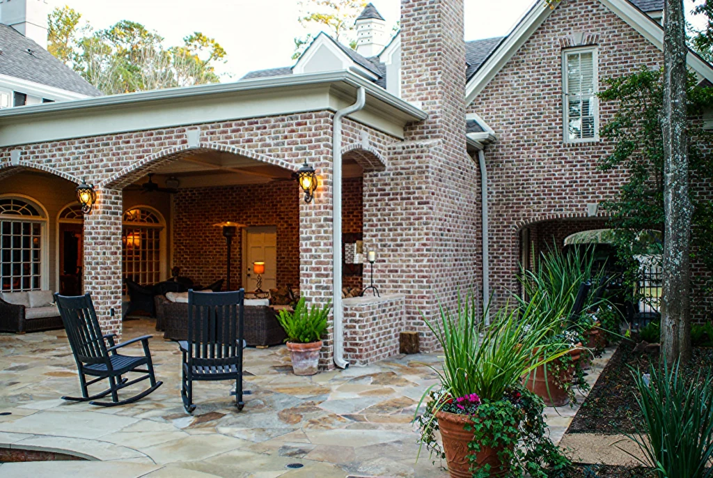 New Outdoor Living Room in Houston Solves Drainage Problem